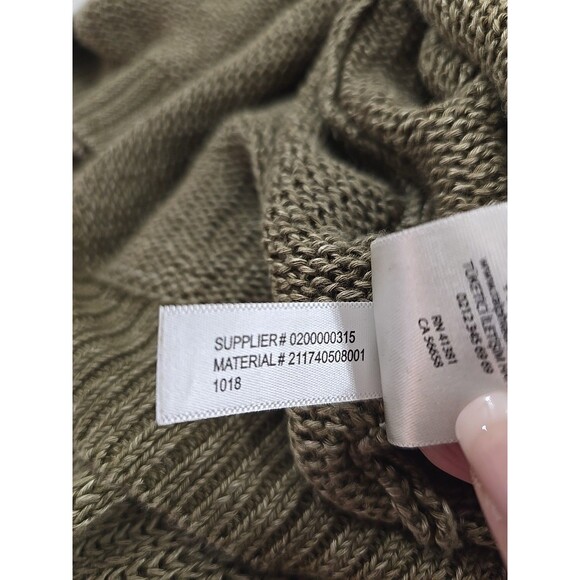 Vtg Polo Ralph Lauren Linen Olive Green Lace Up Sweater Womens Med Fairy Grunge - Picture 8 of 8